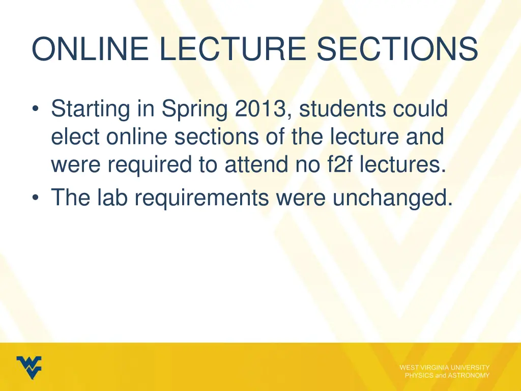 online lecture sections