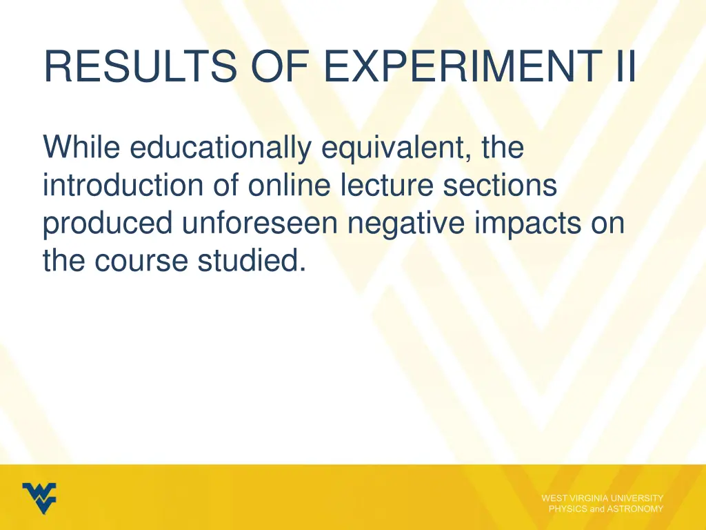 results of experiment ii