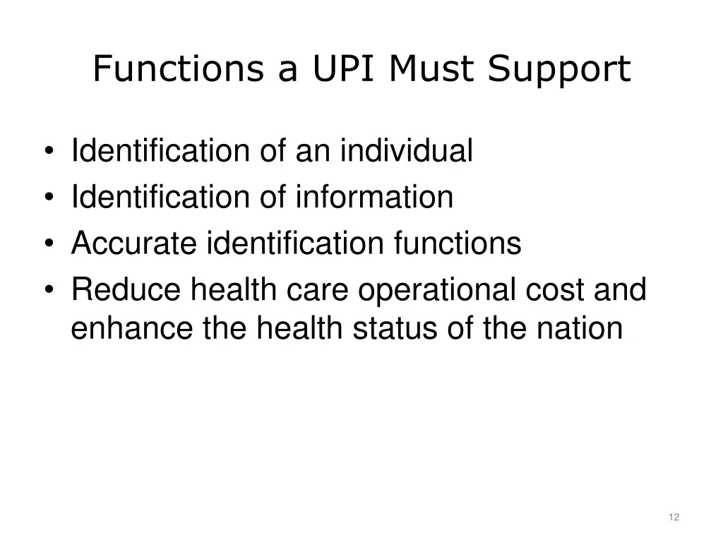 functions a upi must support