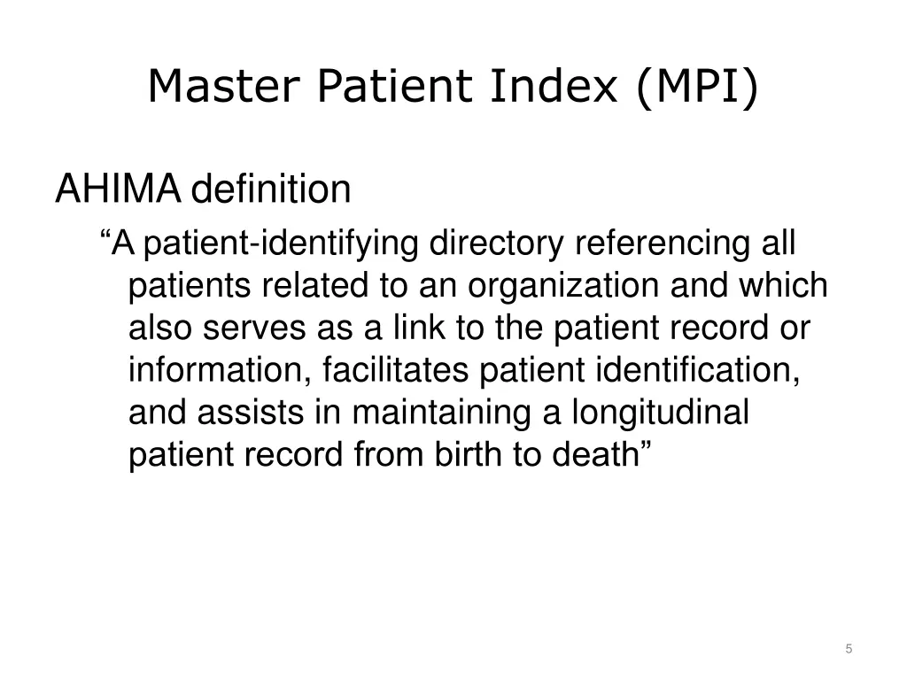 master patient index mpi 1