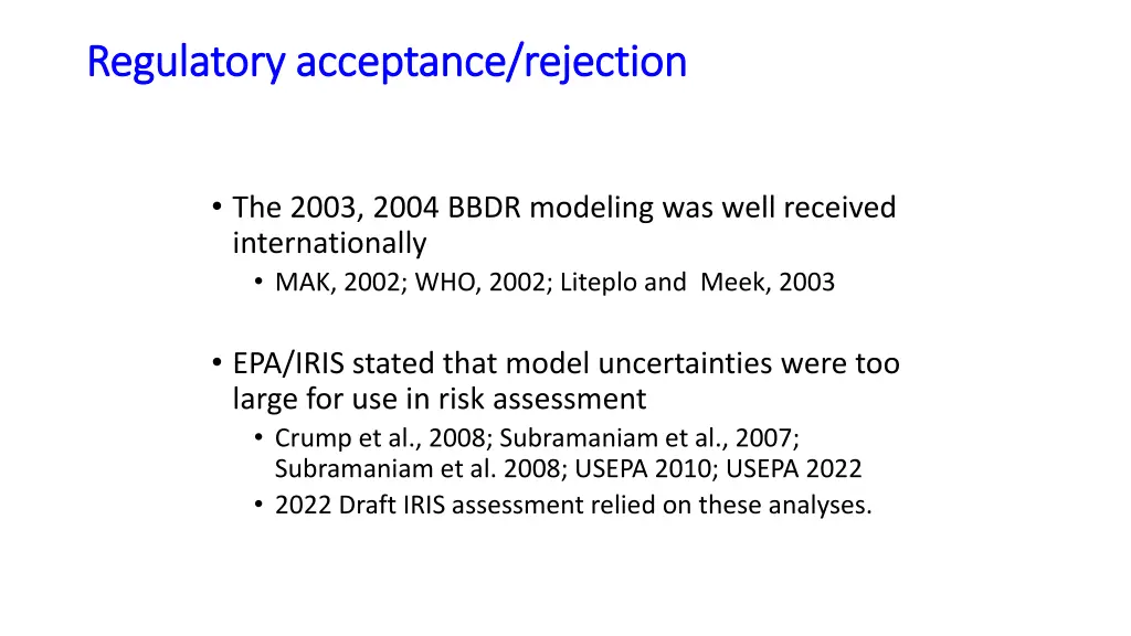 regulatory acceptance rejection regulatory