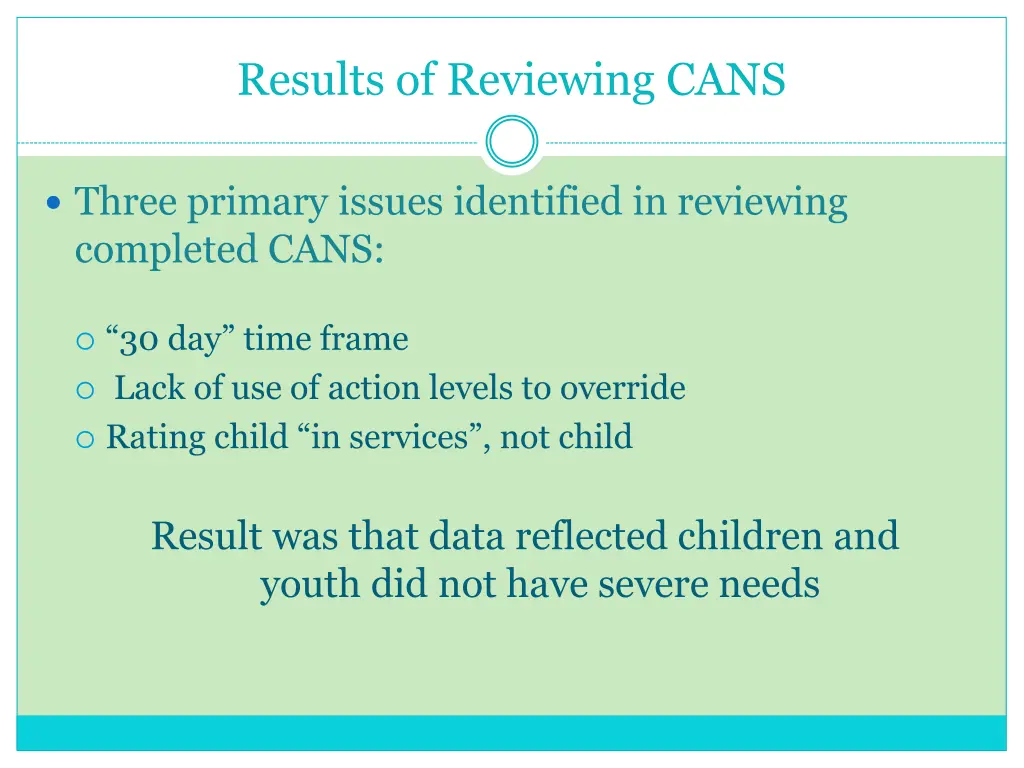 results of reviewing cans