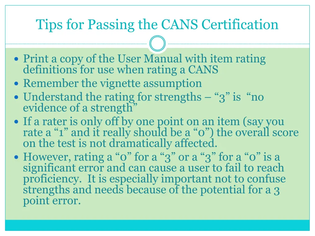 tips for passing the cans certification