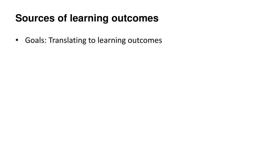 sources of learning outcomes