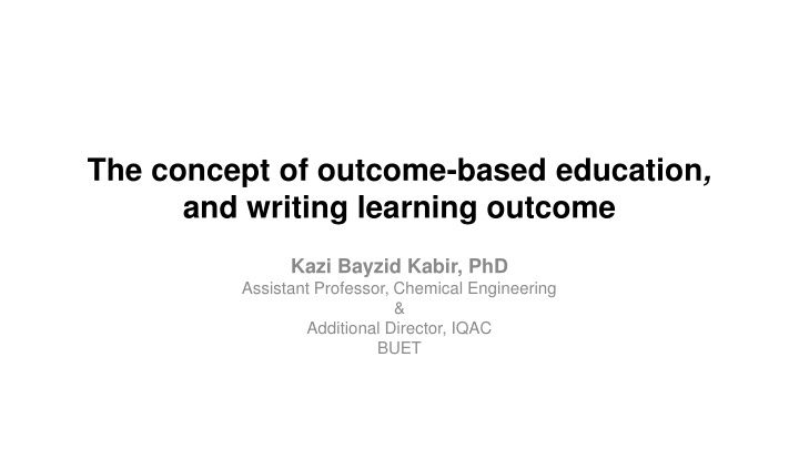 the concept of outcome based education