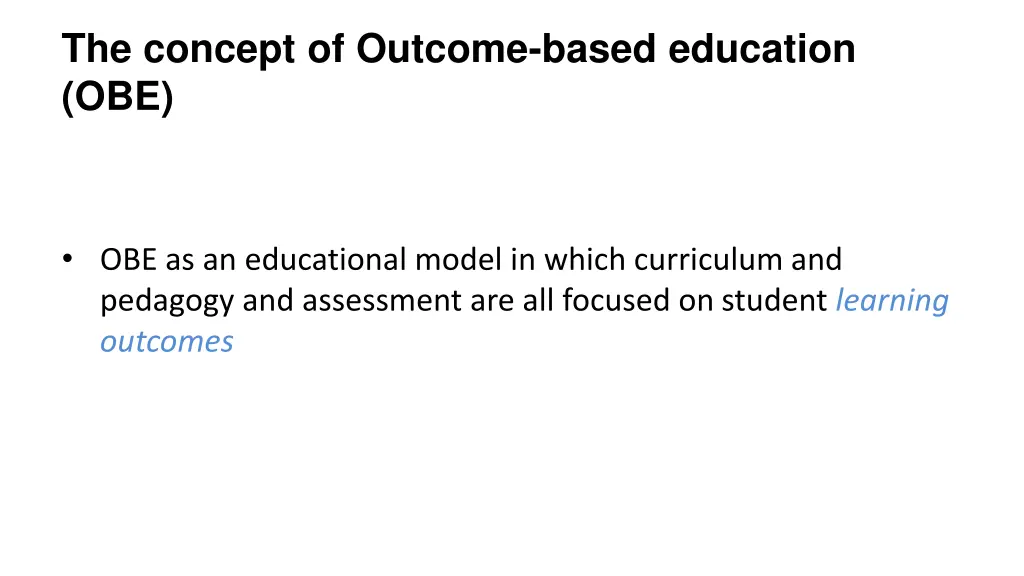 the concept of outcome based education obe