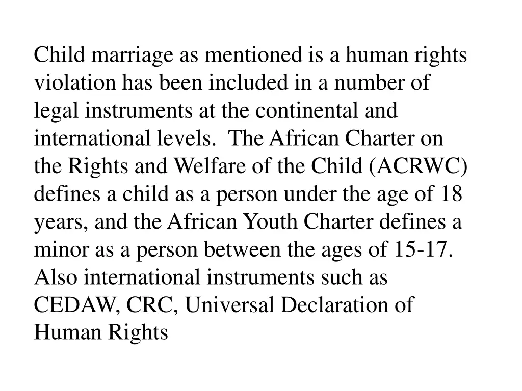 child marriage as mentioned is a human rights