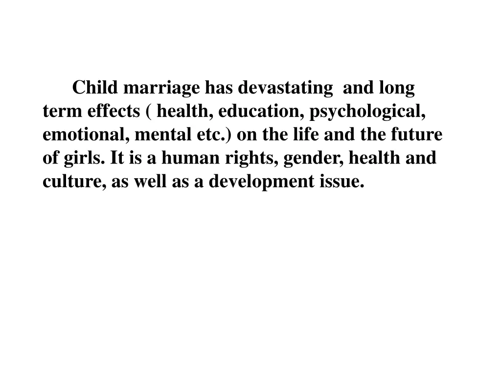 child marriage has devastating and long term