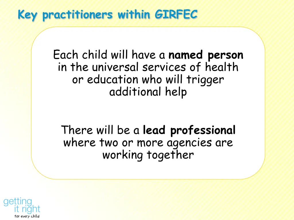 key practitioners within girfec