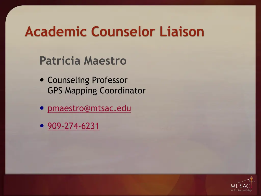 academic counselor liaison