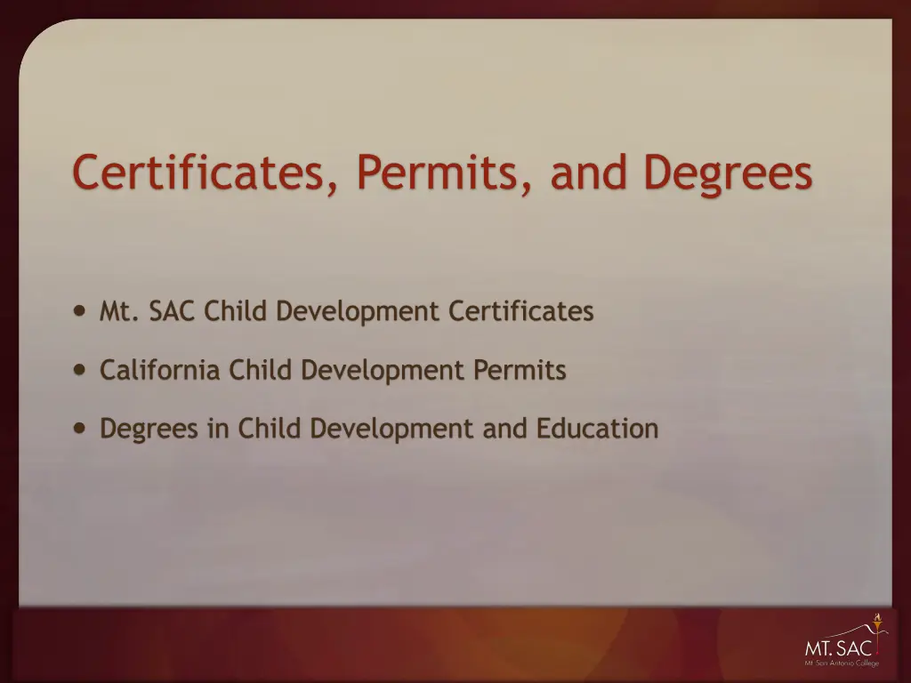 certificates permits and degrees