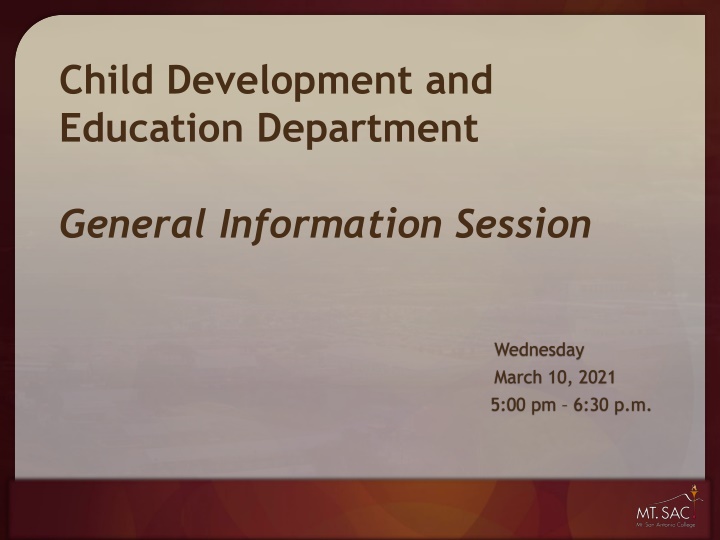 child development and education department