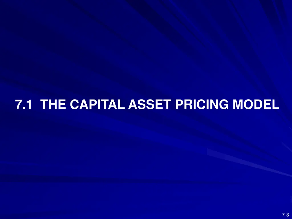 7 1 the capital asset pricing model