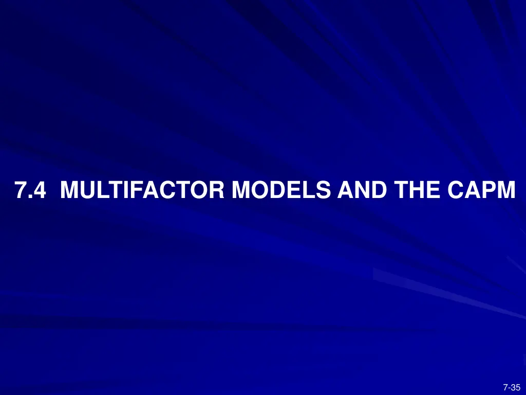 7 4 multifactor models and the capm