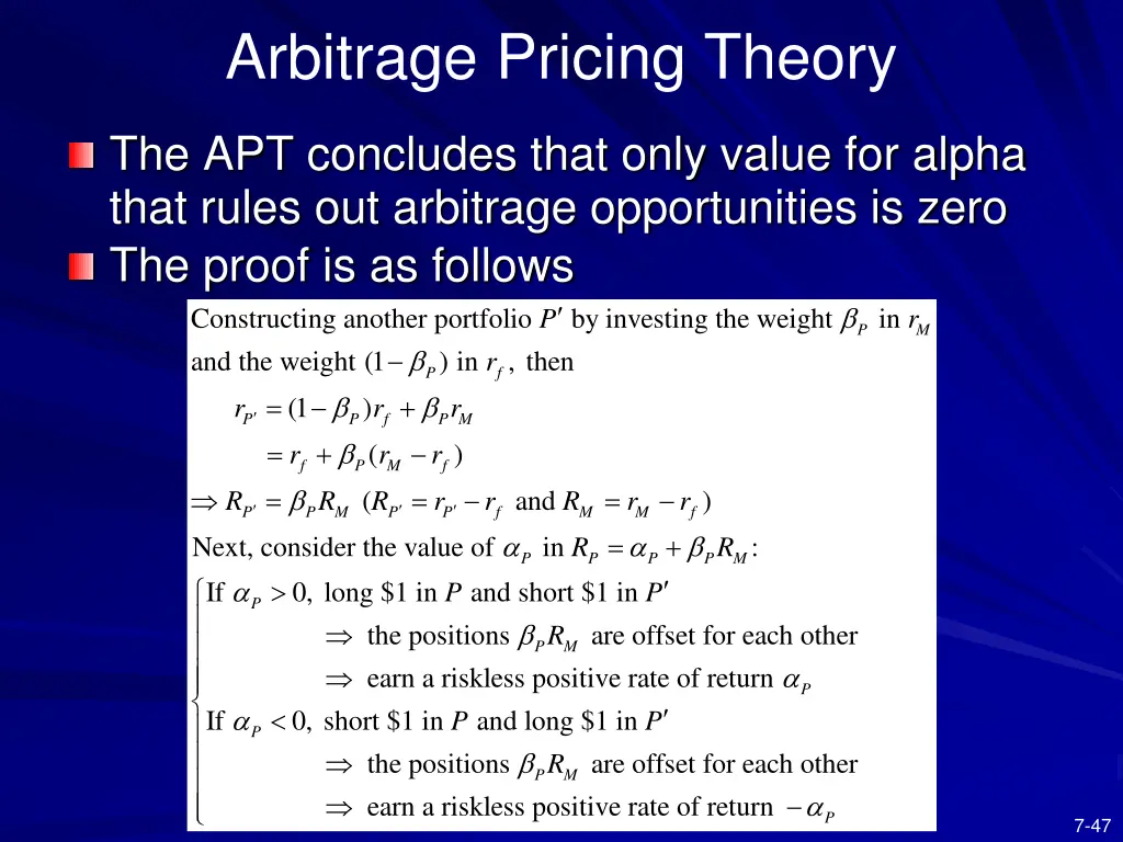 arbitrage pricing theory 3