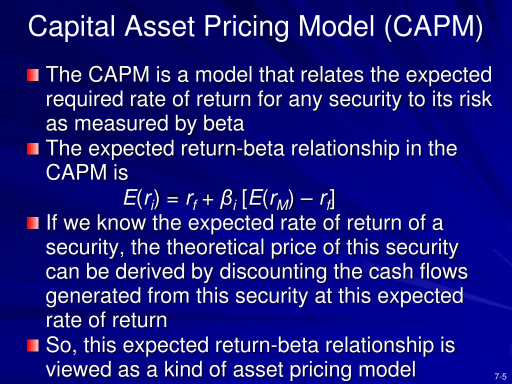 capital asset pricing model capm 1