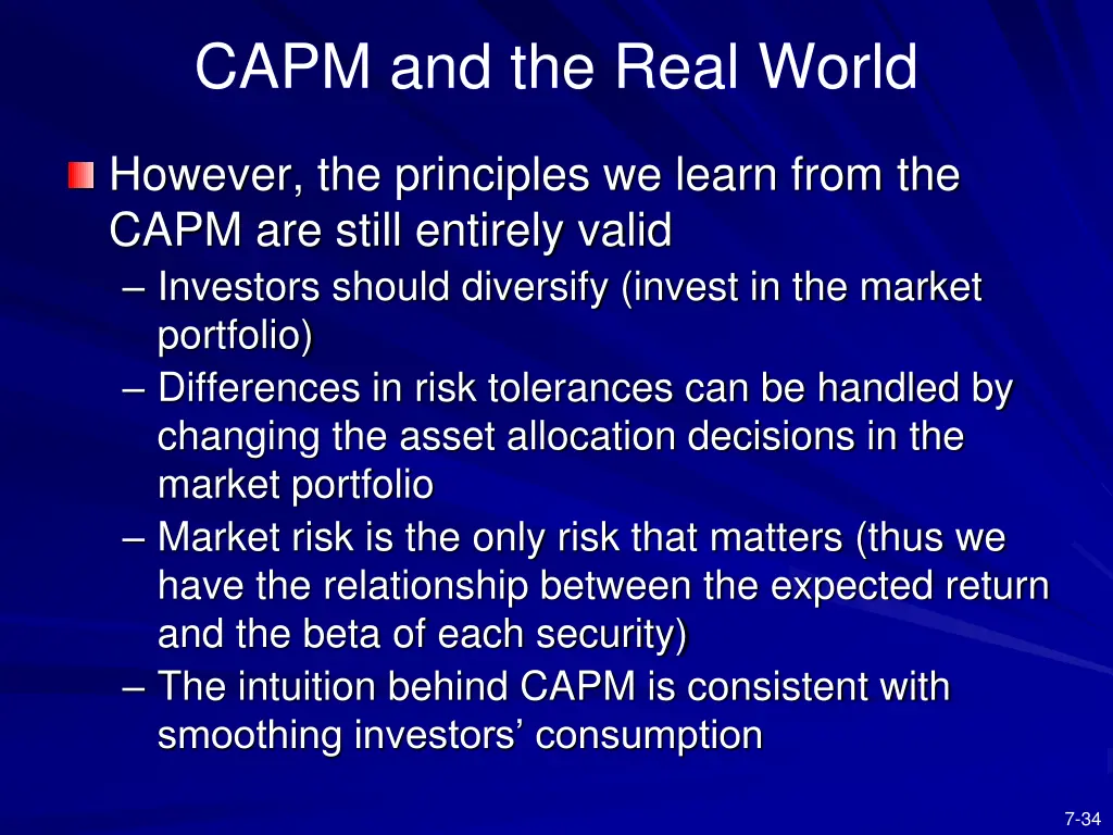 capm and the real world 2