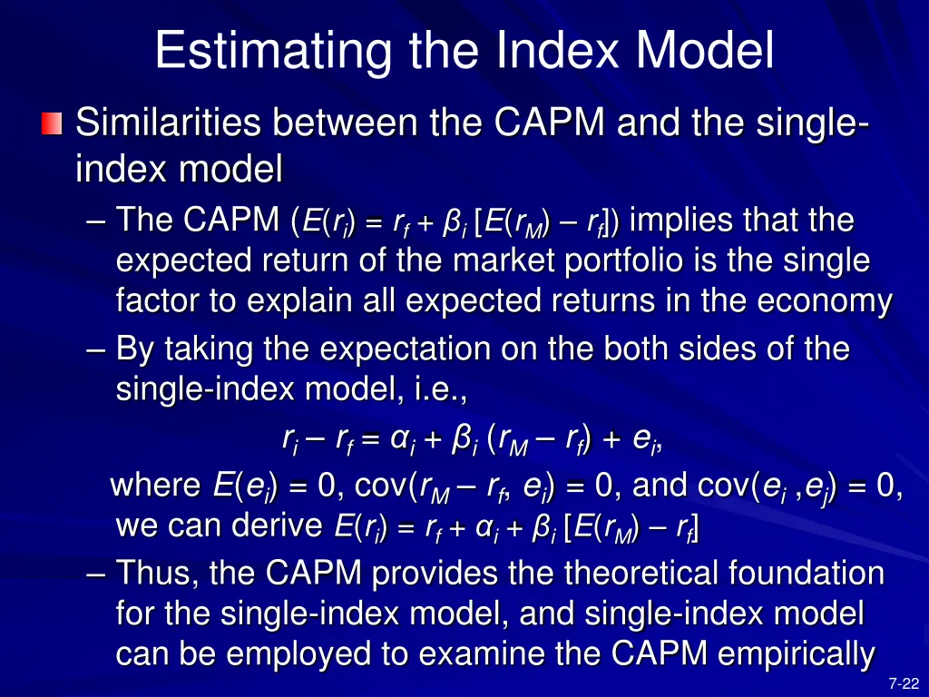 estimating the index model 1