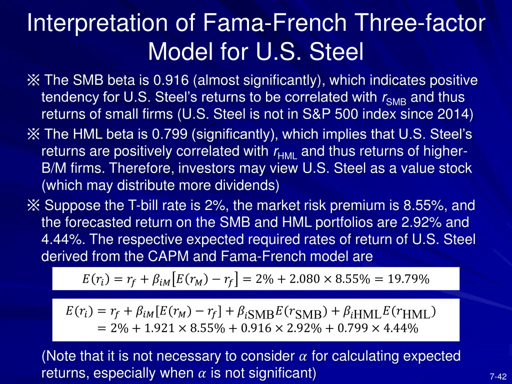 interpretation of fama french three factor model