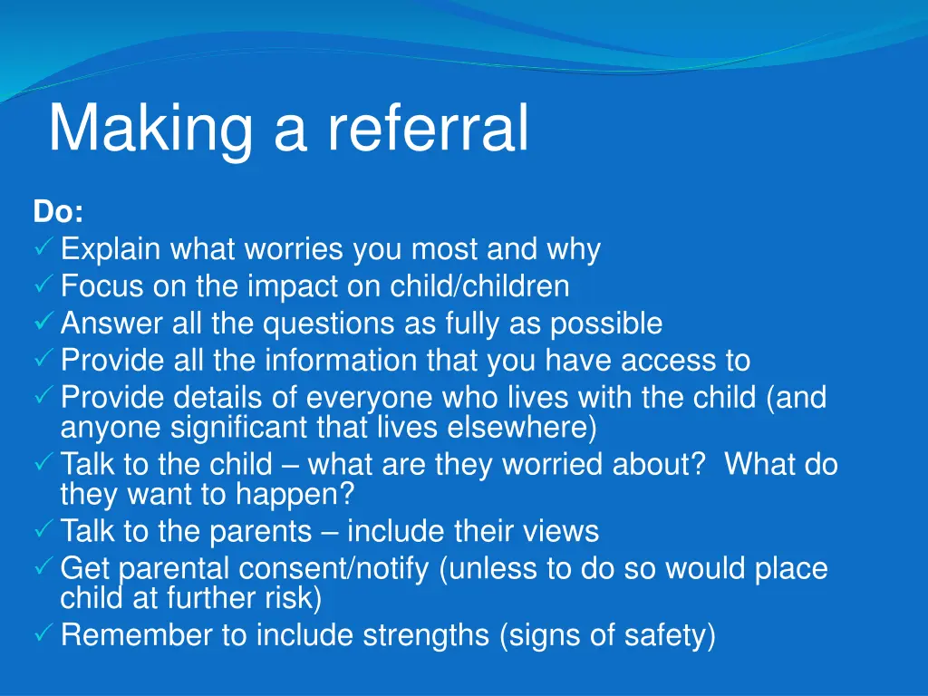 making a referral