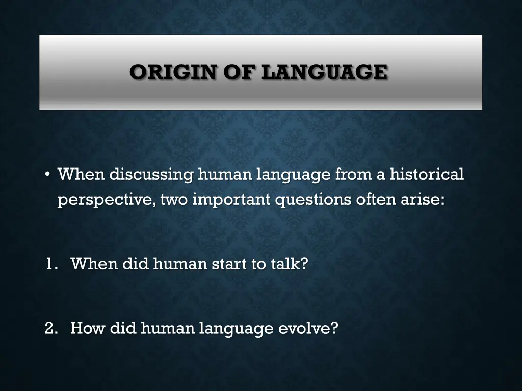 origin of language