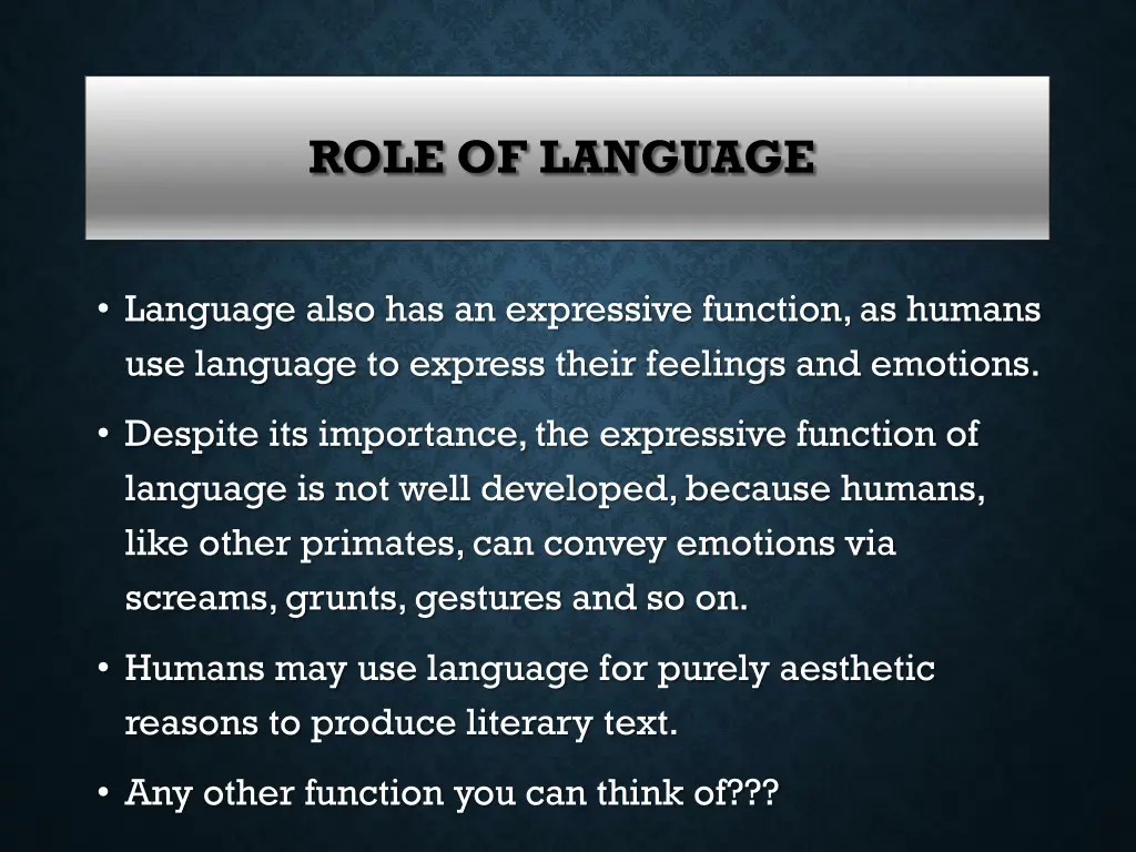 role of language 1