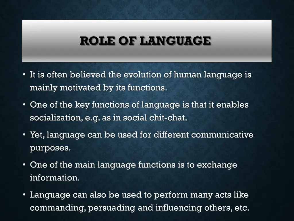 role of language