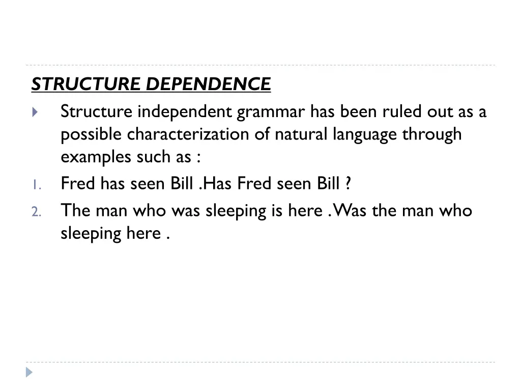 structure dependence structure independent