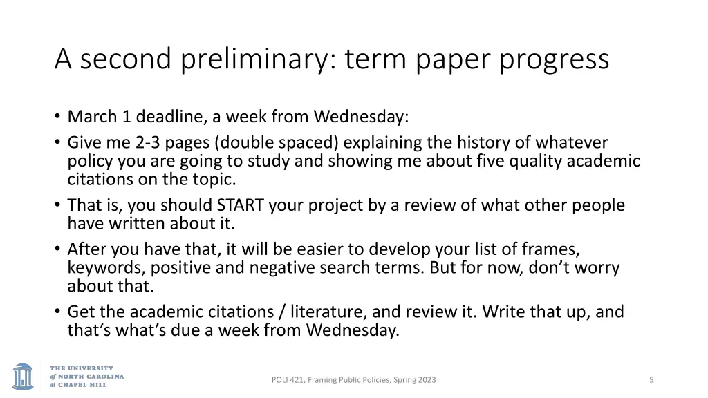 a second preliminary term paper progress