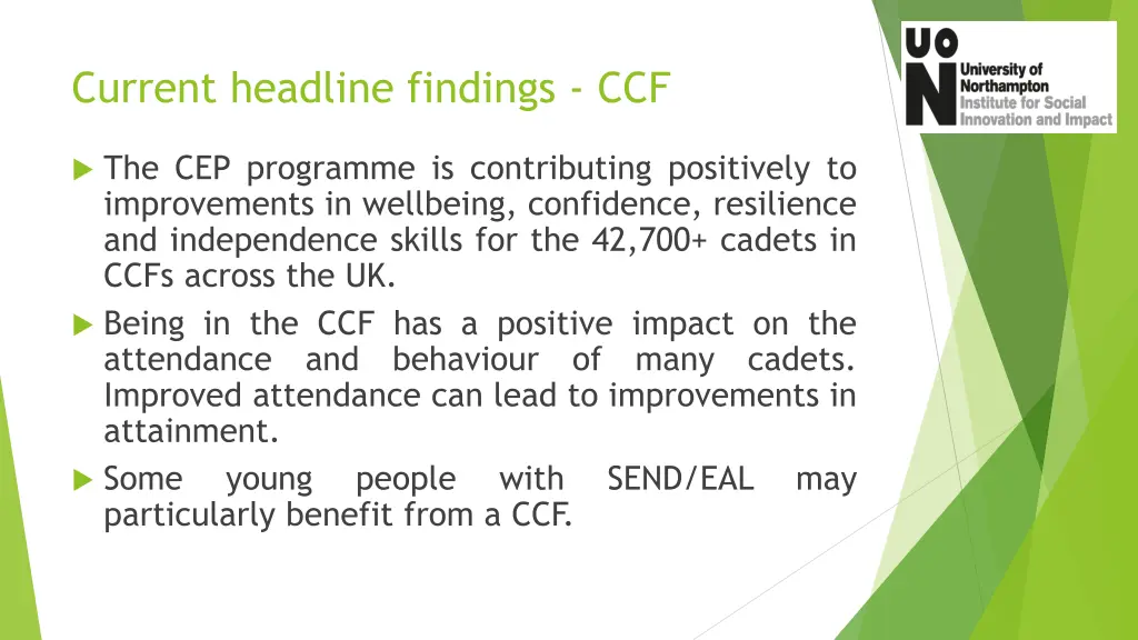 current headline findings ccf