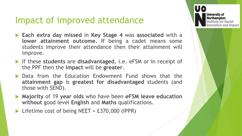 impact of improved attendance