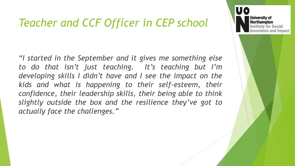 teacher and ccf officer in cep school