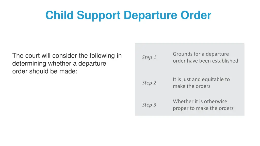 child support departure order