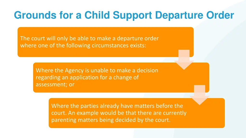 grounds for a child support departure order