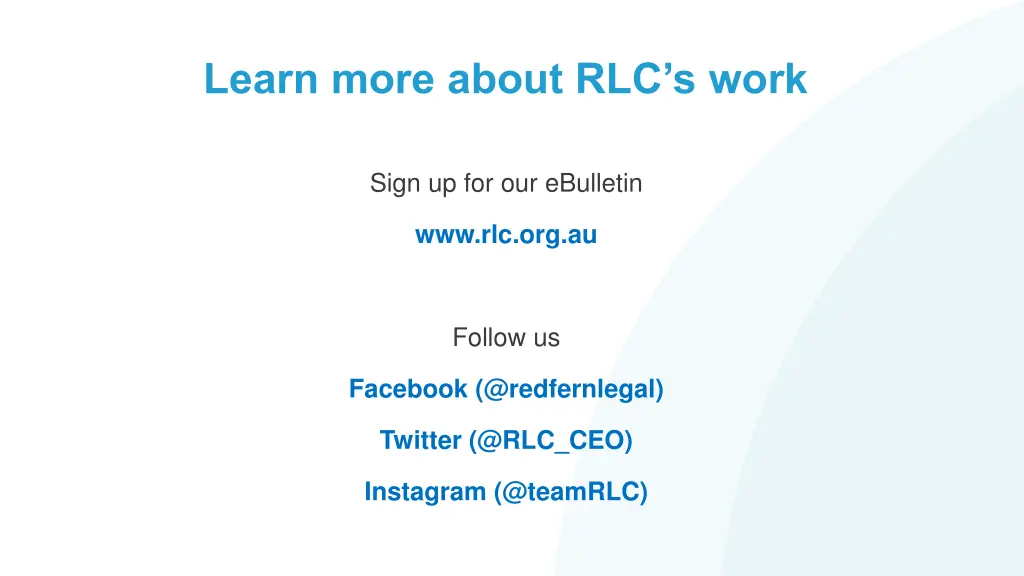 learn more about rlc s work