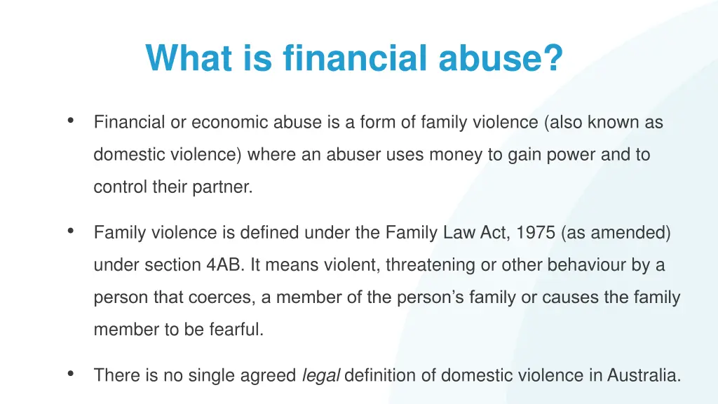 what is financial abuse