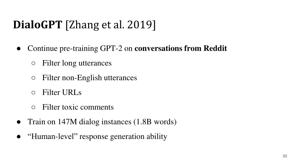 dialogpt zhang et al 2019