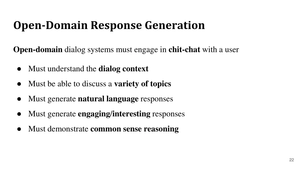 open domain response generation 1