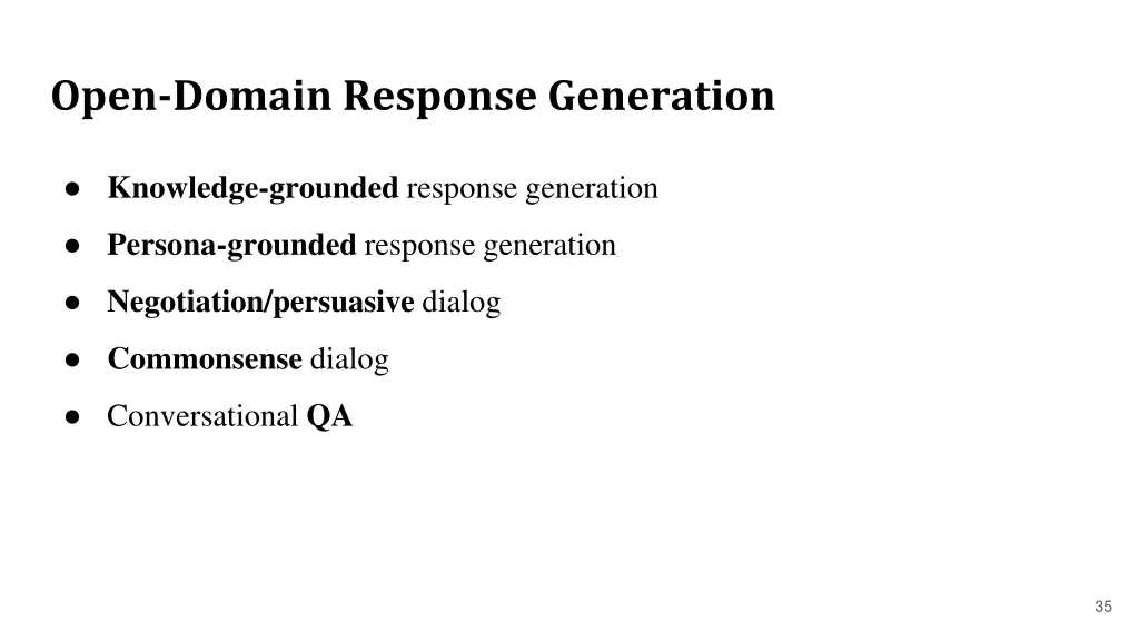 open domain response generation 2