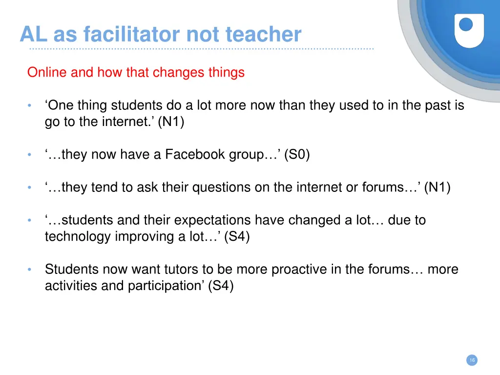 al as facilitator not teacher 1