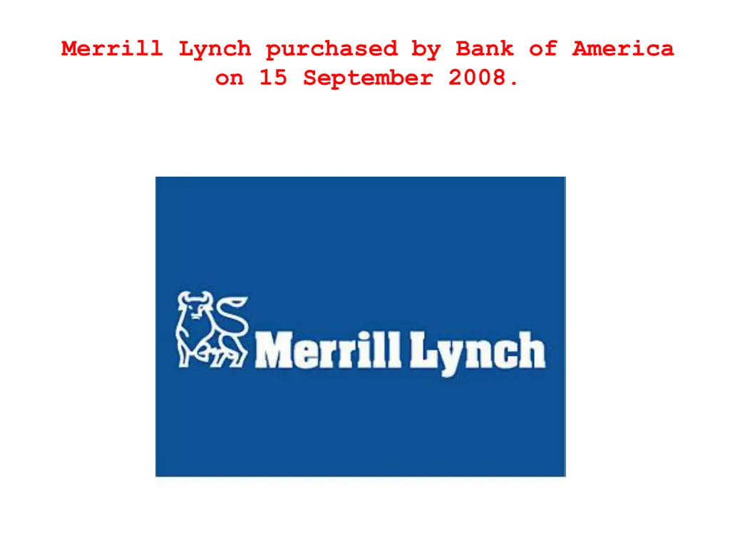 merrill lynch purchased by bank of america