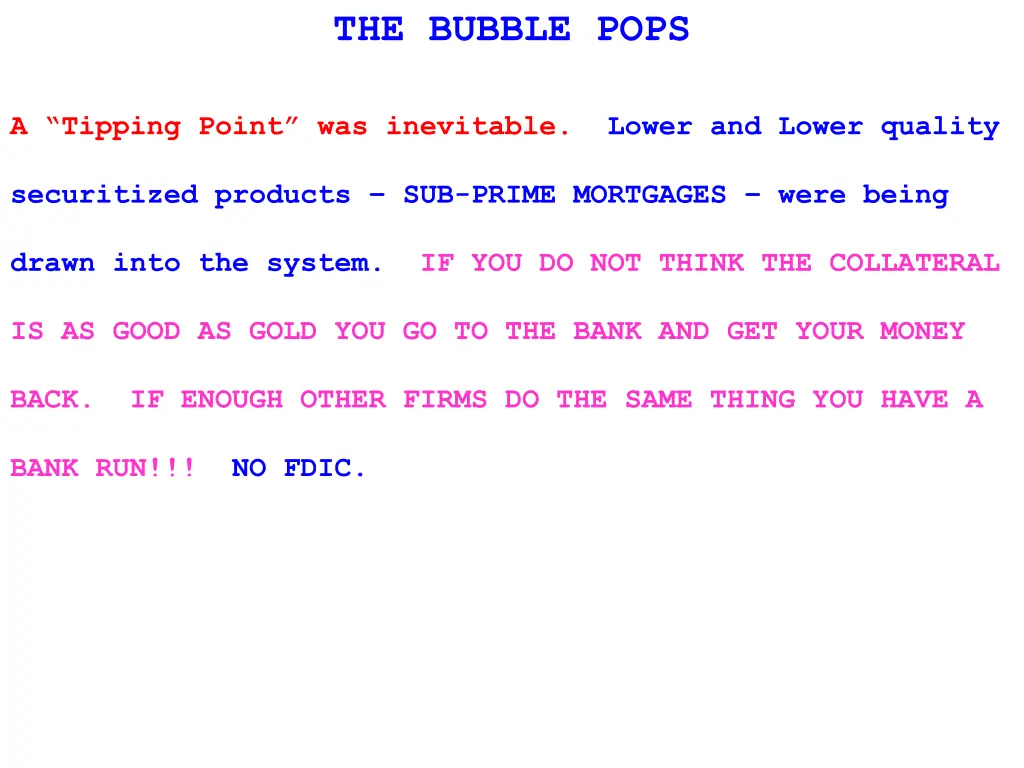 the bubble pops