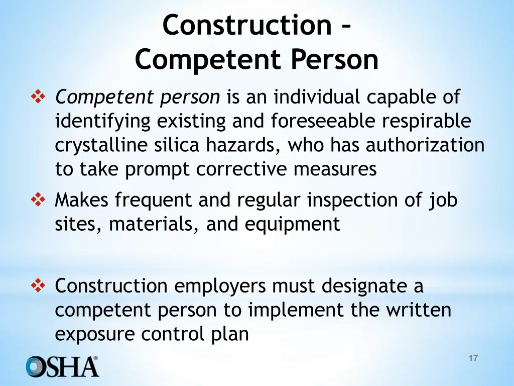 construction competent person competent person