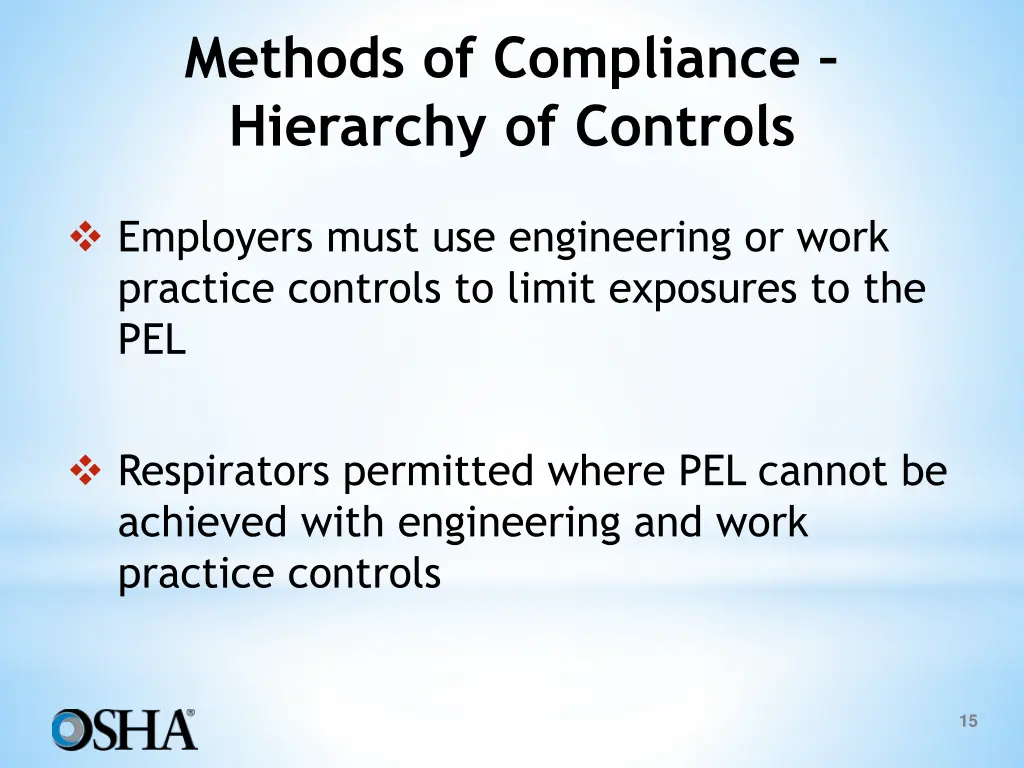 methods of compliance hierarchy of controls