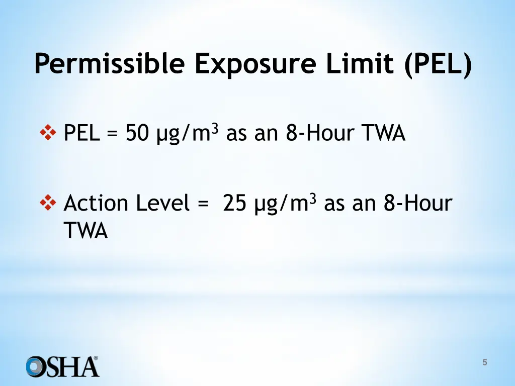 permissible exposure limit pel