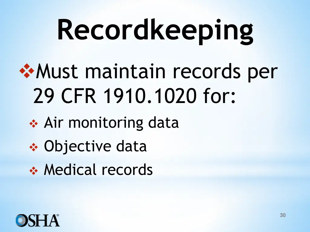 recordkeeping