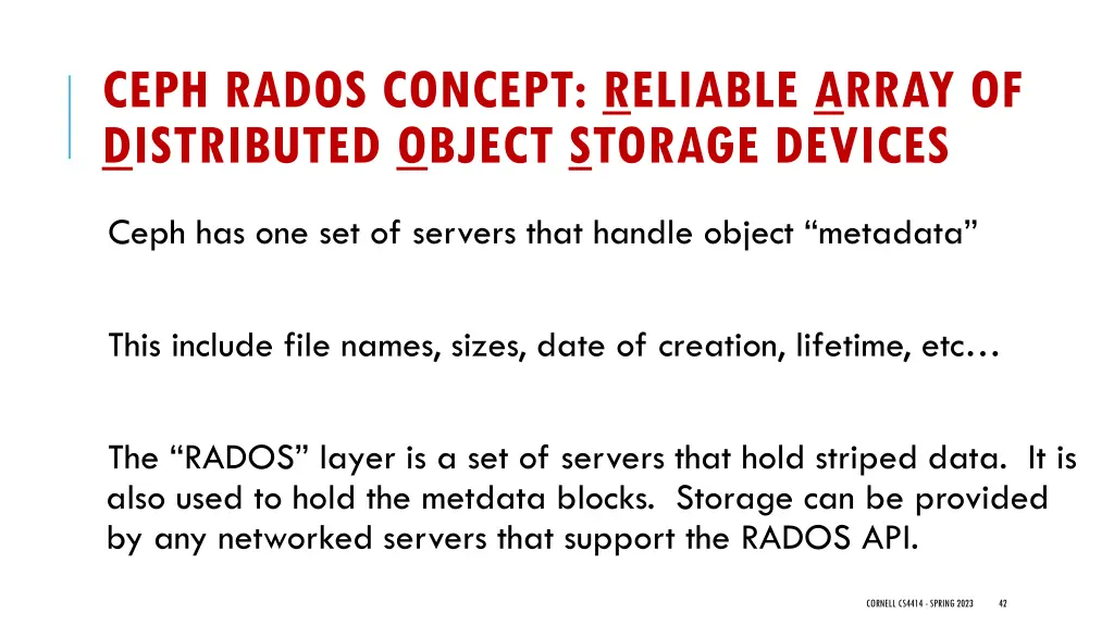 ceph rados concept reliable array of distributed