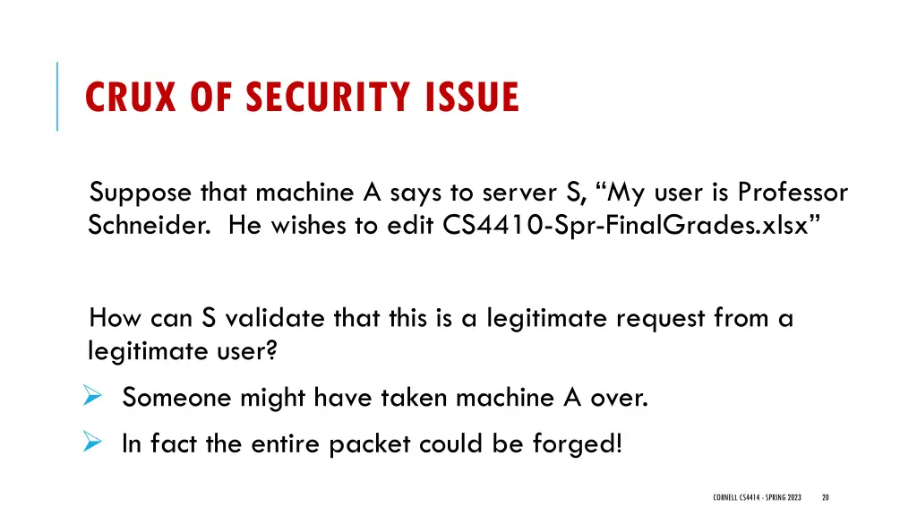 crux of security issue