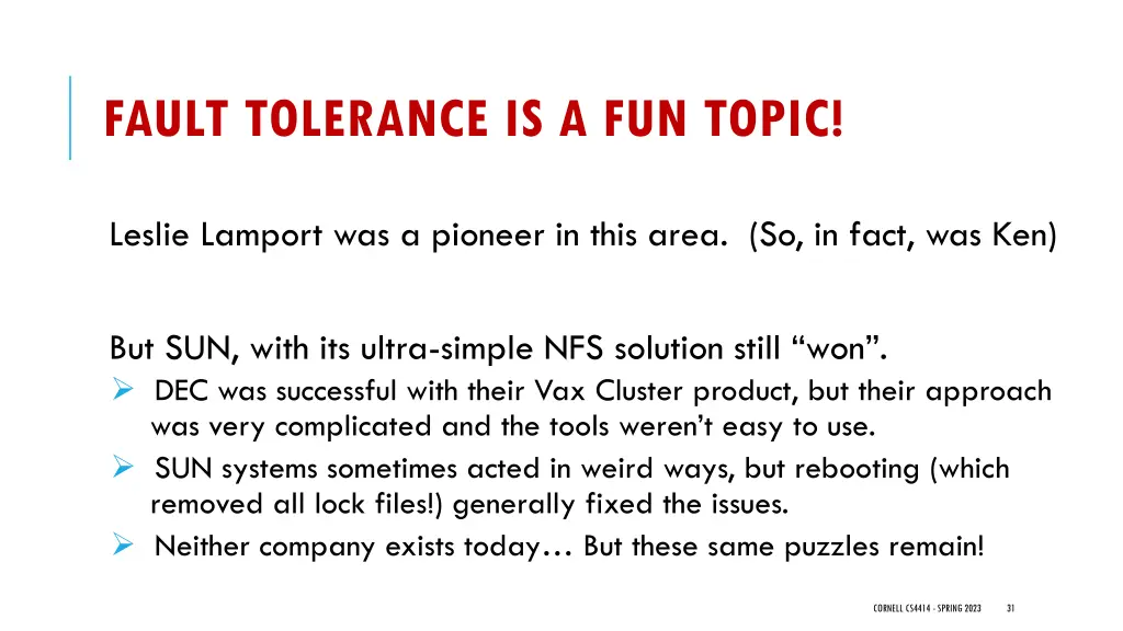 fault tolerance is a fun topic