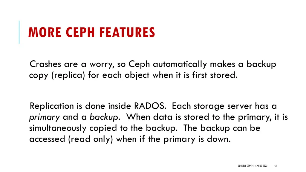 more ceph features